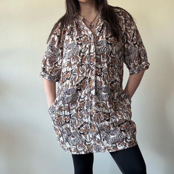 Whistles Jungle Safari Animal Print Tunic Dress - Picture 2 of 7